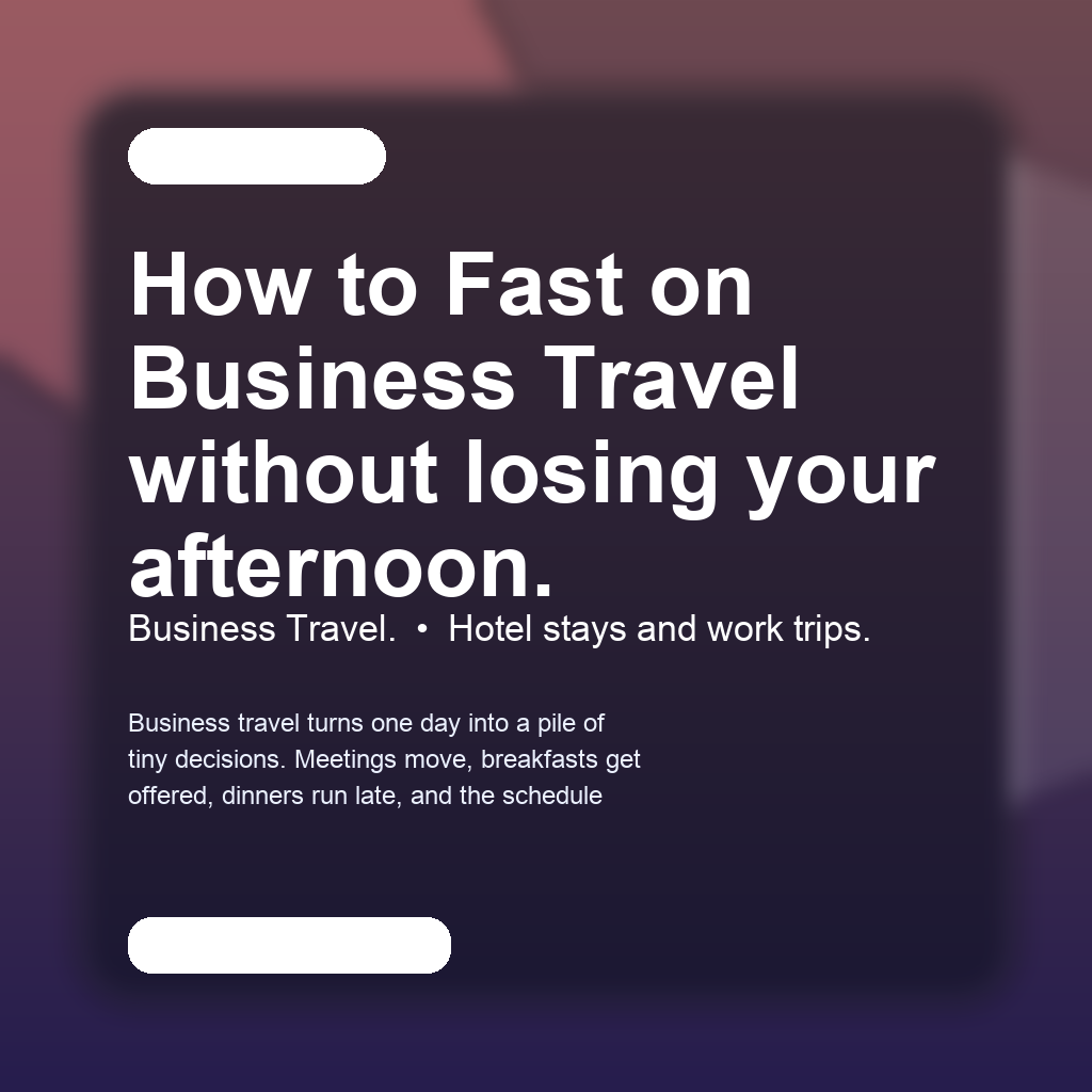 FastMinder fasting timer and a water bottle for business travel