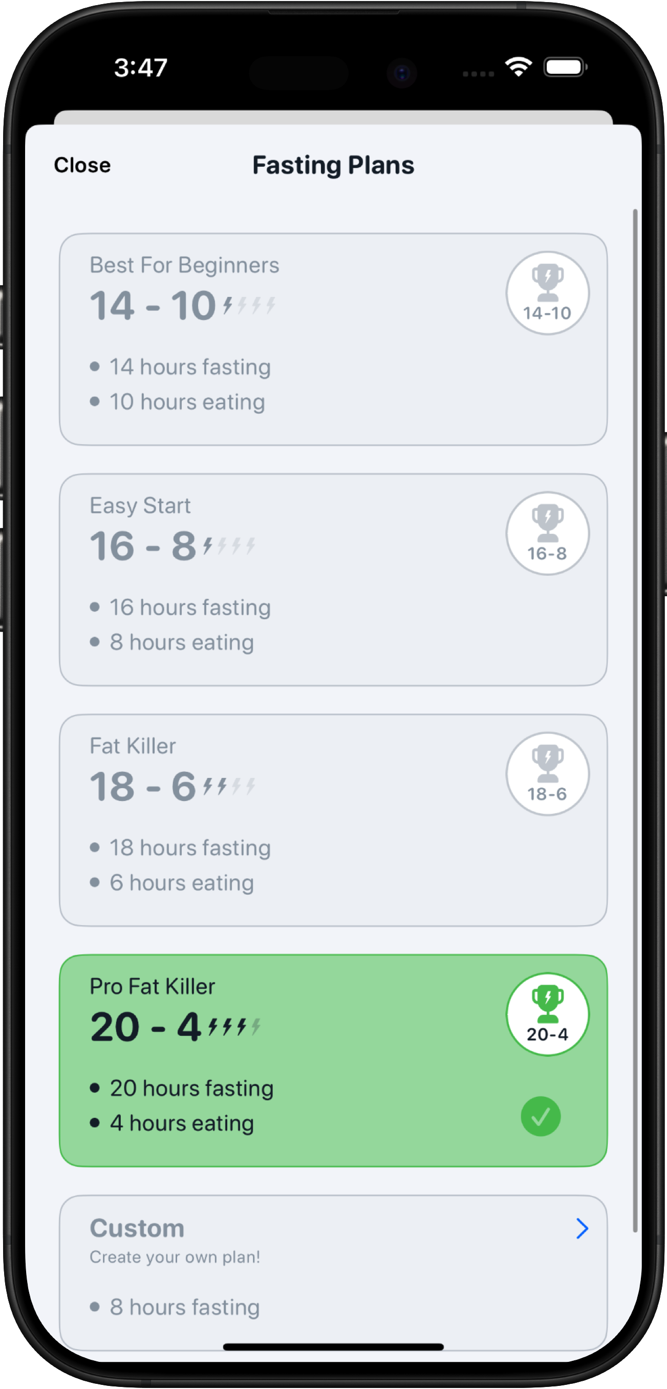 FastMinder fasting plans